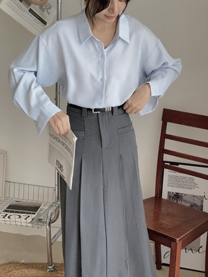 Regine Pleated Long Skirt / 西装百褶半身长裙