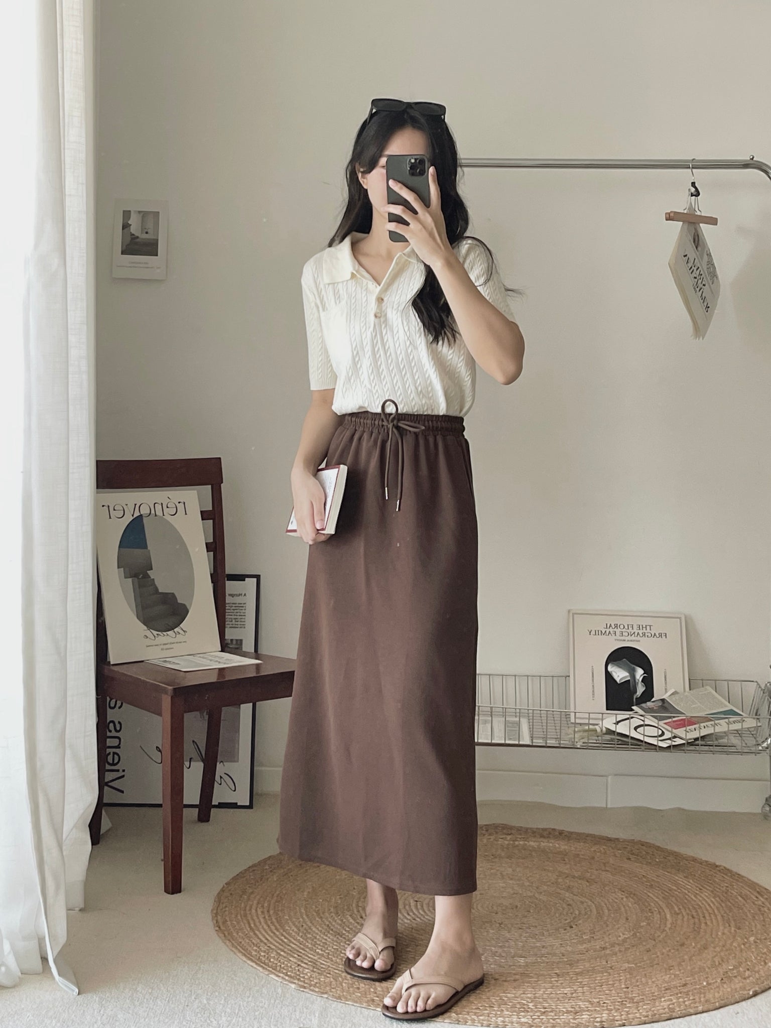 Cotton Straight Skirt / 棉质休闲直筒卫裙