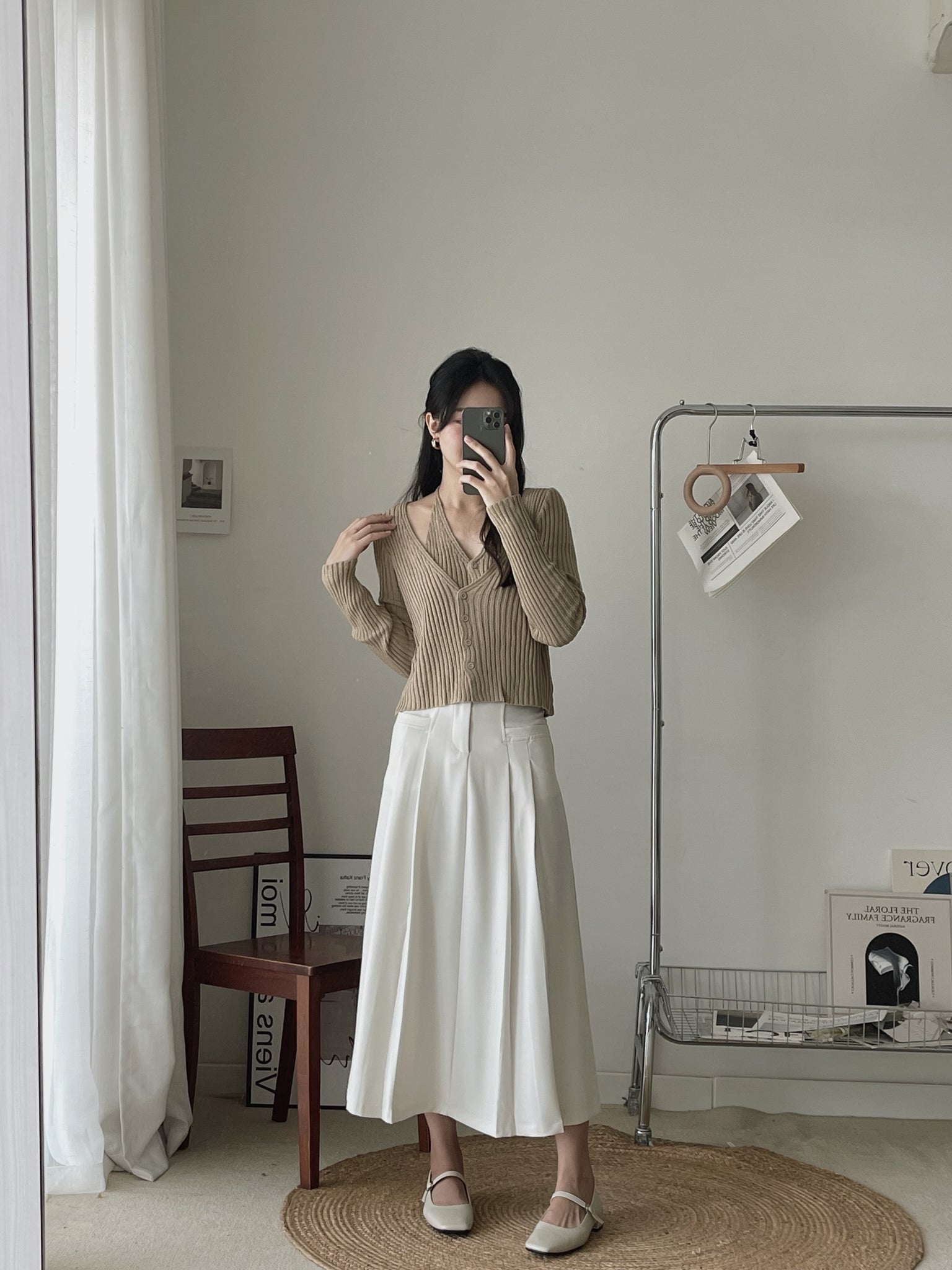Regine Pleated Long Skirt / 西装百褶半身长裙
