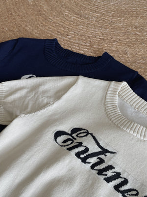 Onni Printed Knit Top / 欧尼字母针织上衣