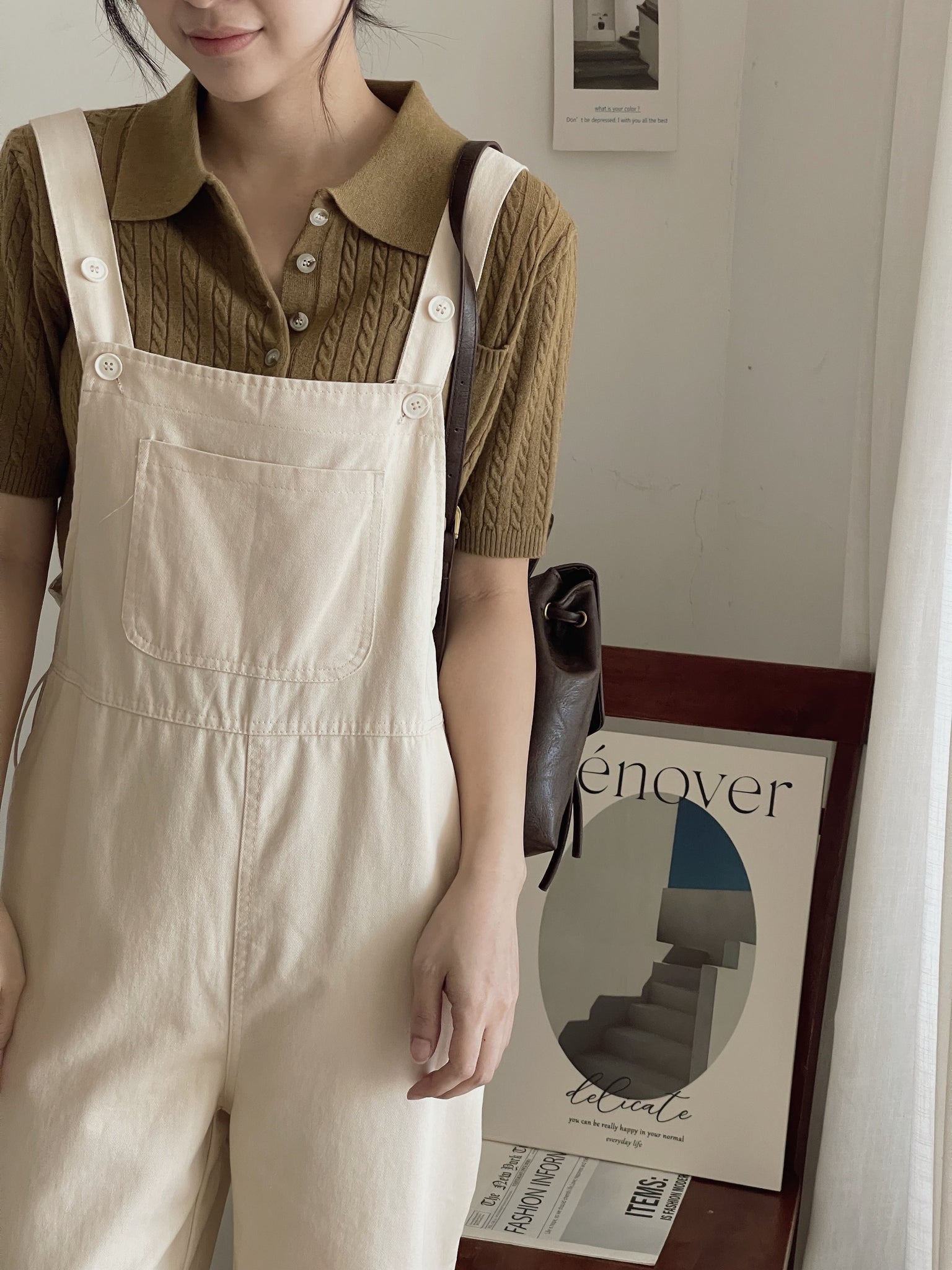 Knit Cable Polo Tee / 麻花翻领上衣