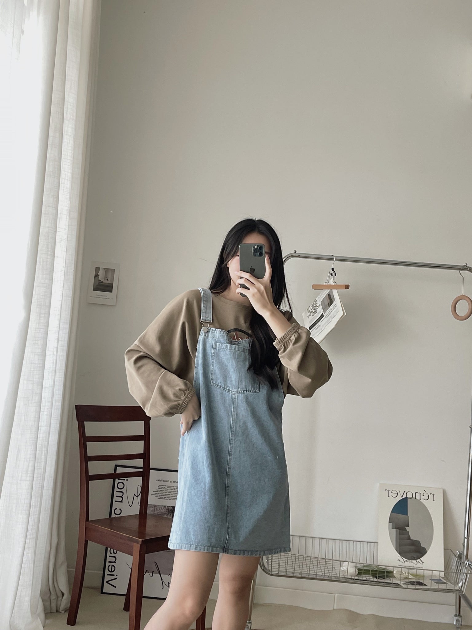 Denim Overall Dress / 俏皮牛仔背带裙