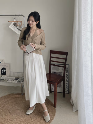Regine Pleated Long Skirt / 西装百褶半身长裙