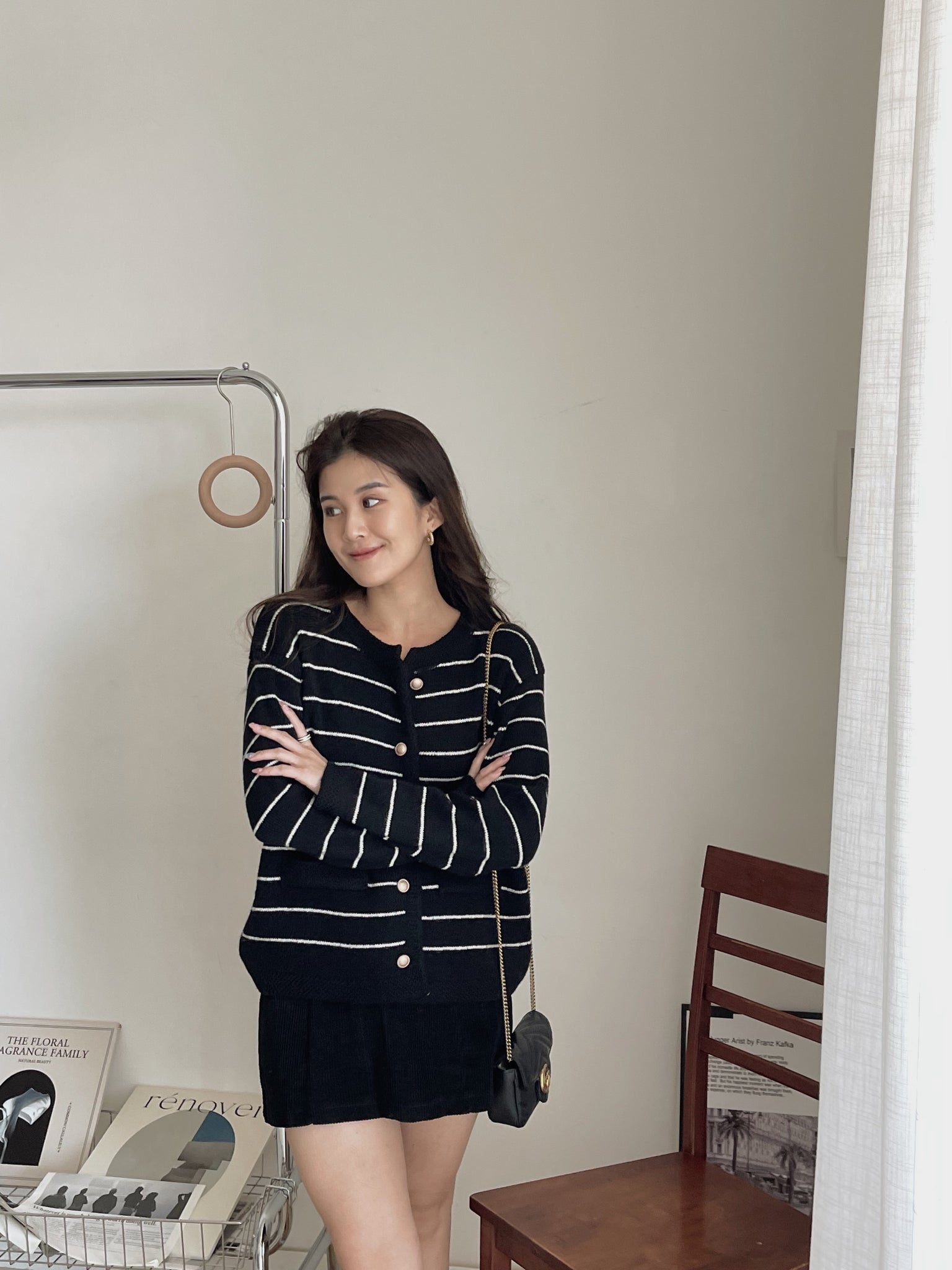 Madden Wool Cardigan / 条纹毛衣外套