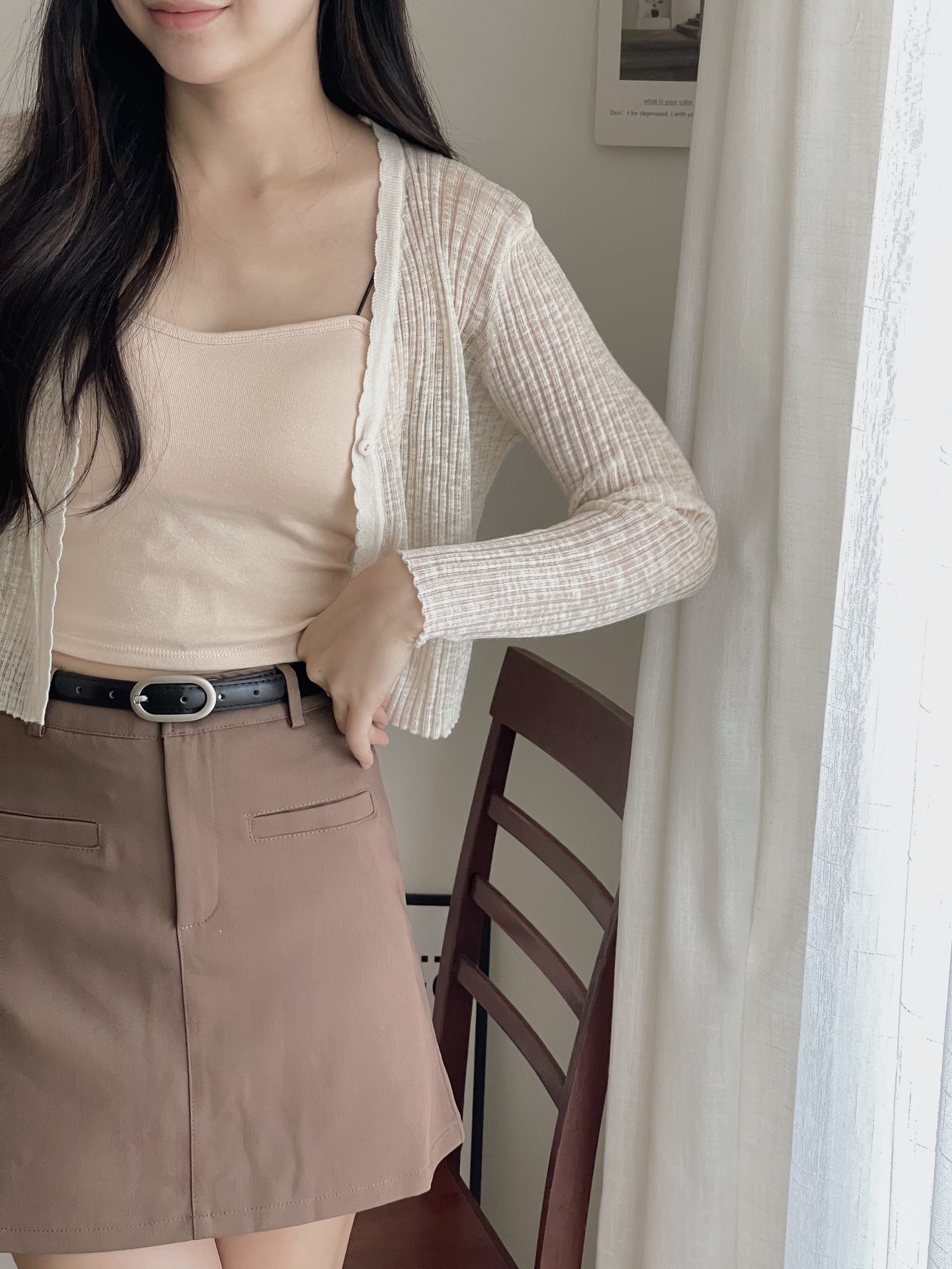 Hera Thin Crop Cardigan / 针织单口薄款防晒衫