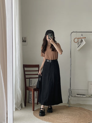 Regine Pleated Long Skirt / 西装百褶半身长裙