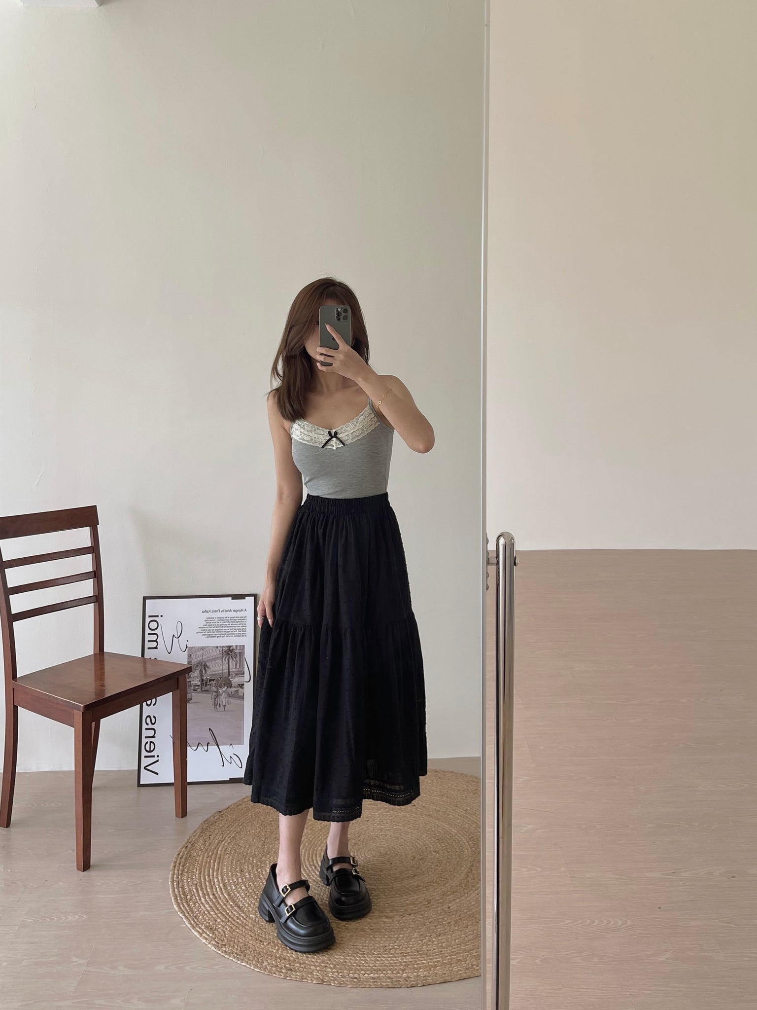 Kaleni Flare Skirt / 复古蕾丝遮胯伞裙