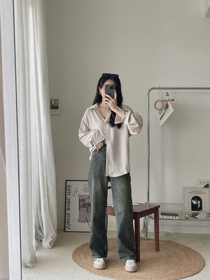 Retro Vintage Jeans / 怀旧复古牛仔直筒长裤
