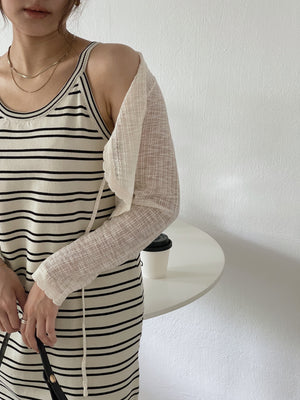 Stripes Knitted Midi Dress / 针织条纹长裙