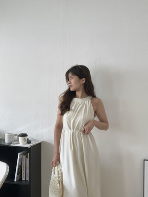 Halterneck Straight Dress / 小众挂脖垂感连身裙