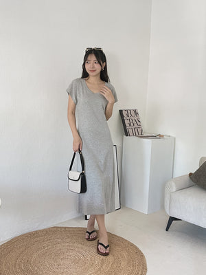 Plain Cotton Long Dress / 纯色棉质T恤长裙