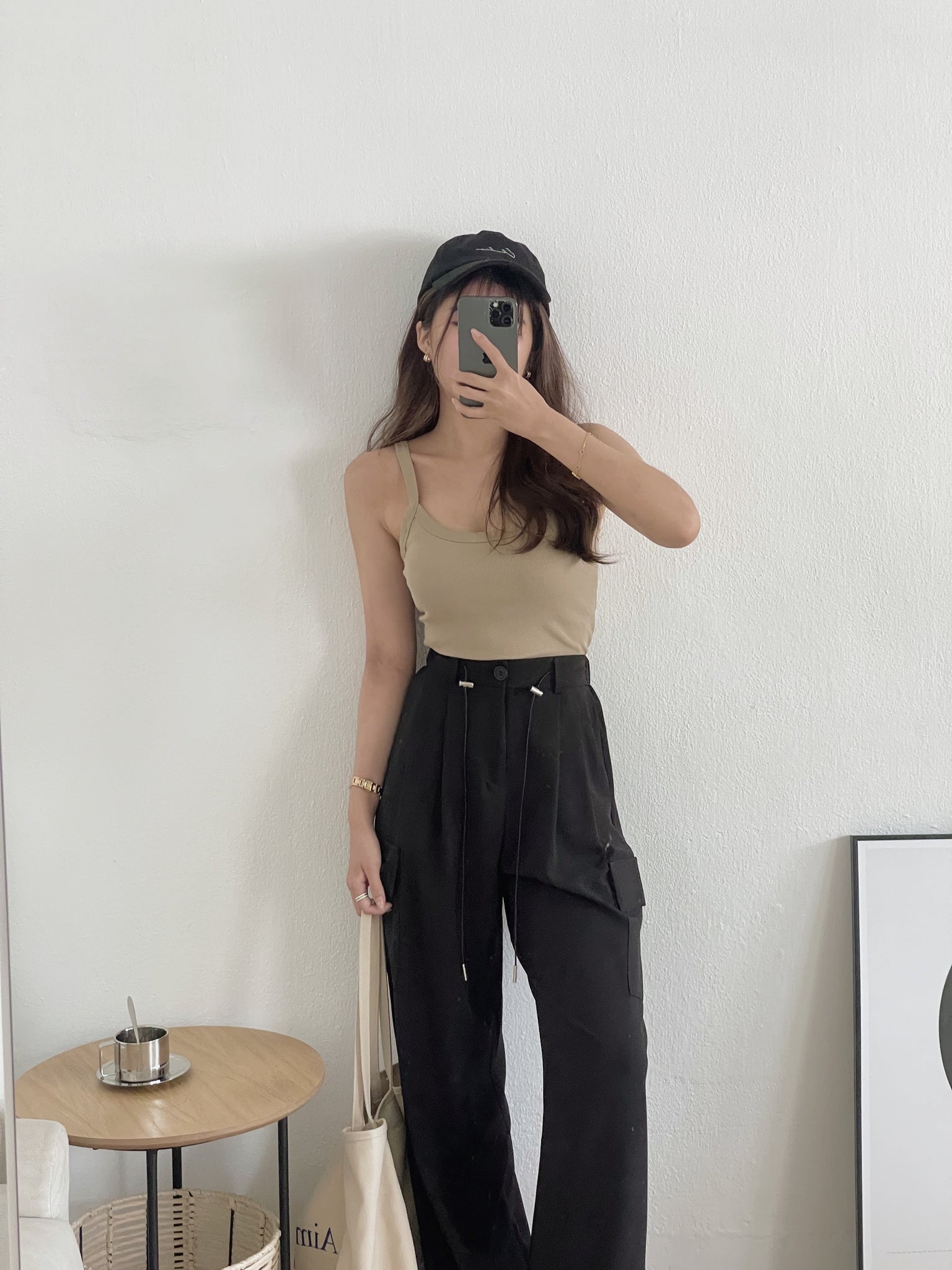 Cargo Suit Trousers / 显腿长抗皱工装西裤 - Black