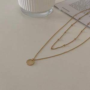 Lila Double Layer Necklace / 雙層圓片吊墜項鍊