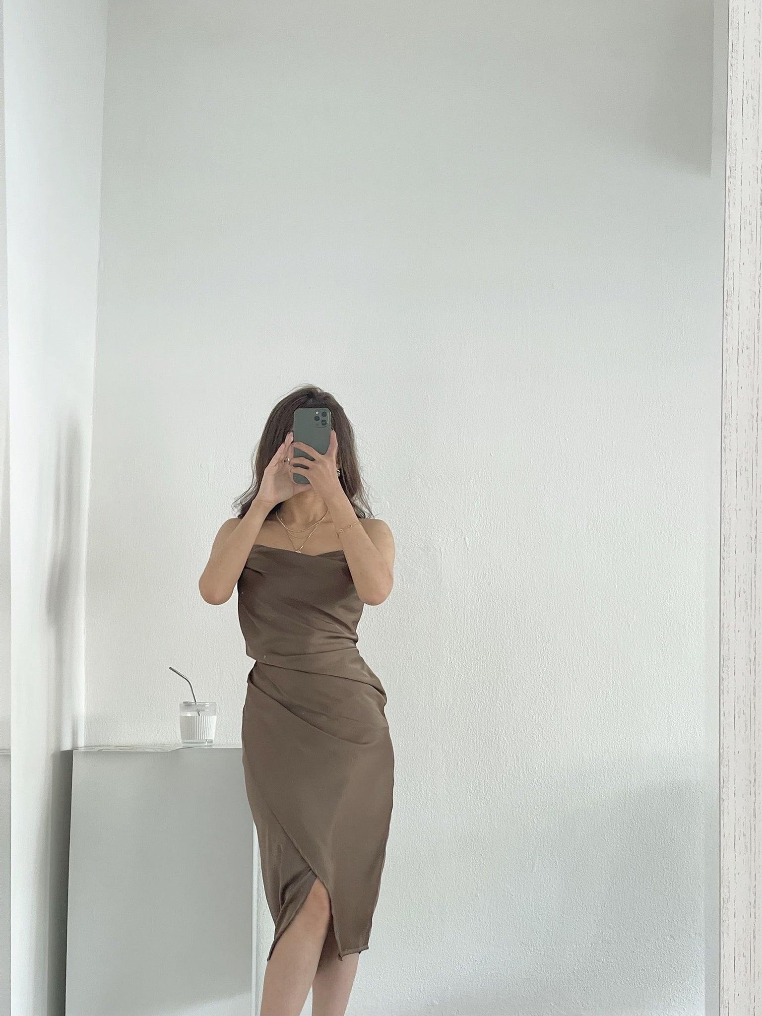 Camila Satin Dress / 開衩緞面吊帶裙