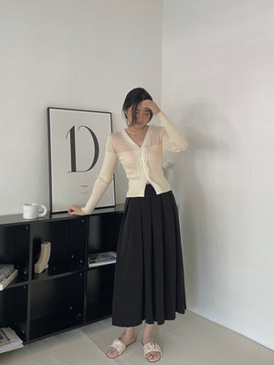 Lace Cardigan Top / 蕾丝拼接针织长袖上衣